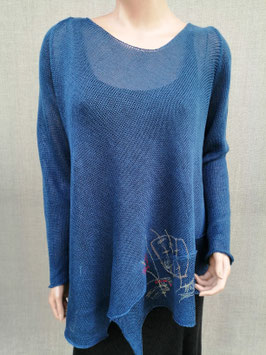 Knitted linen navy sweater