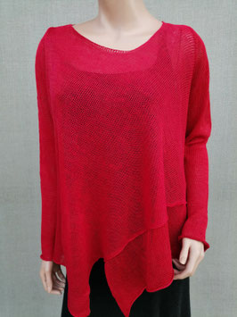 Knitted linen red sweater