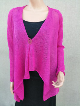 Fuschia long sleeve buttoned cardigan